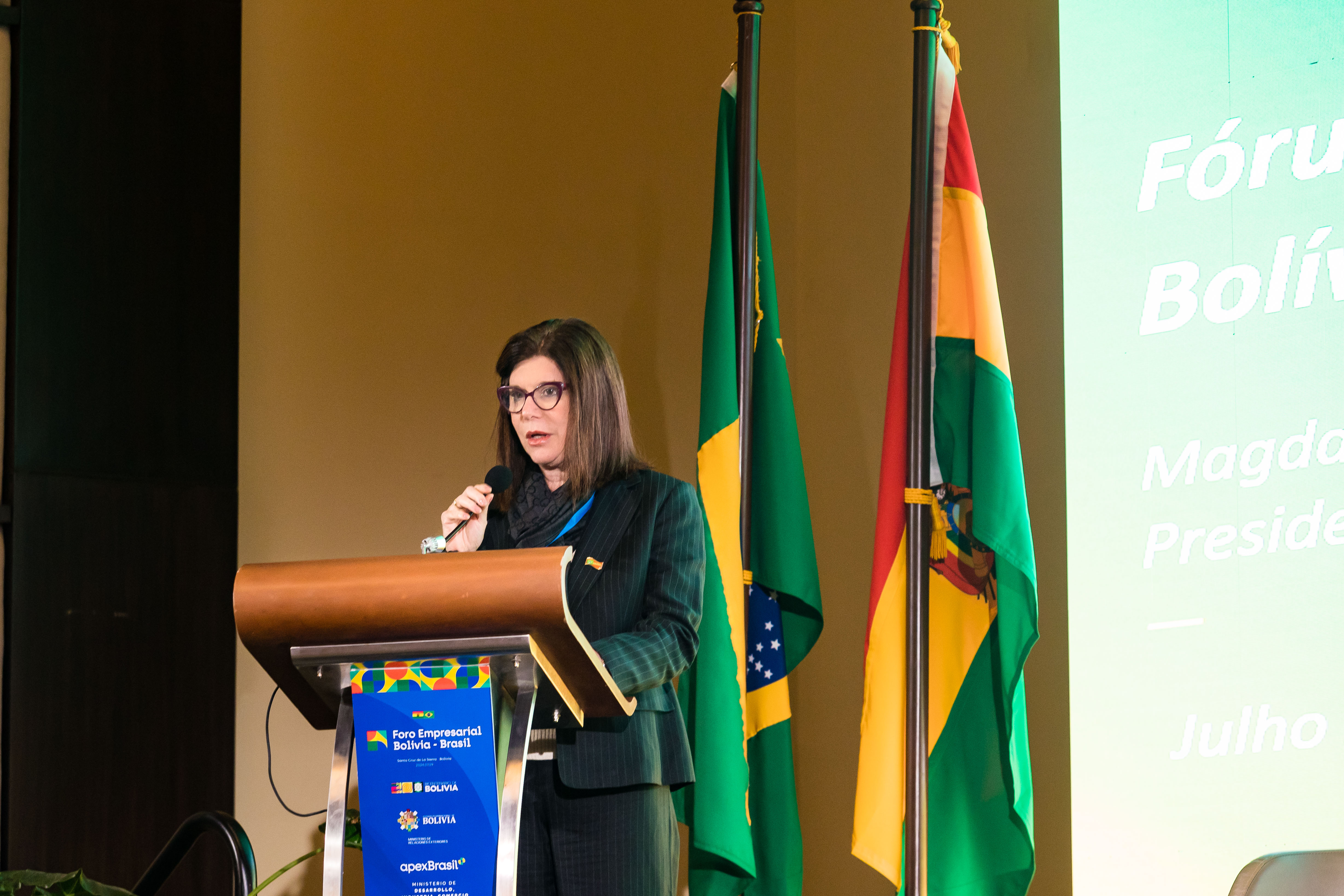 Presidente da Petrobras, Magda Chambriard, no Foro Empresarial Bolivia – Brasil, em Santa Cruz de La Sierra